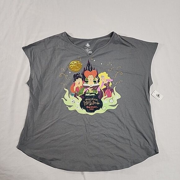 Disney Hocus Pocus Villain T-Shirt Women's 2XL Gray Spectacular Halloween Party‎ - Picture 1 of 11